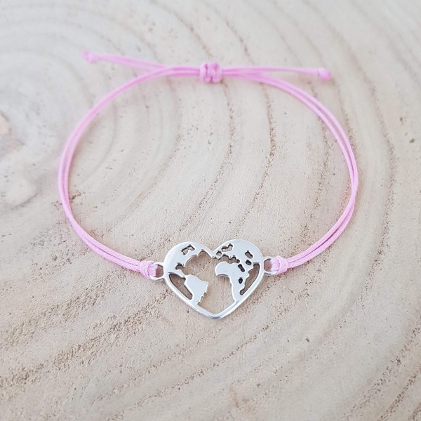 ARMBAND WELTKARTE IN HERZFORM