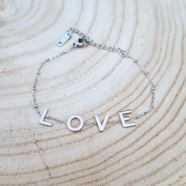 filigranes Armband mit Buchstaben stainless steel LOVE