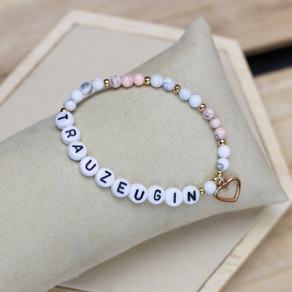 ARMBAND HOWLITH WUNSCHTEXT TRAUZEUGIN HOCHZEIT